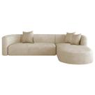 Sofá Modular Celinne Luxuoso Sala de Estar Decoração Luxo 265cm Bouclé