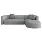 Sofá Modular Celinne Luxuoso Sala de Estar Decoração Luxo 265cm Bouclé