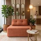 Sofá Modular Cielo 120cm Recepção Loja Sala de Estar Bouclê Terracota - Montanari s Decor