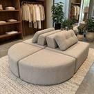 Sofá Modular Cielo 4 Lugares Design Orgânico Moderno 204cm Bouclê Bege - Montanari s Decor