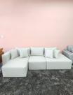 Sofá modular Com chaise Linho Offwhite