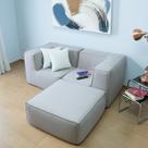Sofá Modular Flow 2 Lugares 2 Braços Com Chaise Inflow Bouclé Cinza Linho Vem Na Caixa Compacto