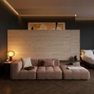 Sofá Modular Flow Boucle Plus - 2 Lugares - 1 Canto com Apoio de Pé