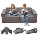 Sofá Modular Infantil Kinevoli - Seccional Cinza para Jogos