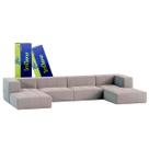 Sofá Modular Na Caixa Boucle 4 Lugares Com 2 Braços 2 Chaises