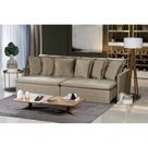 Sofá Modular Olinda 5 Lugares 2.50 MT com Molas Retrátil e Reclinável Veludo Nobre Sofatec