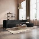 Sofá Modular Sala de Estar Decoração Luxo 265cm Lado Esquerdo Bouclé Celinne Luxuoso Preto Sofá Modular Sala de Estar Decoração Luxo 265cm Lado Esquerdo Bouclé Celinne Luxuoso Preto
