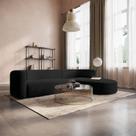 Sofá Modular Sala de Estar Decoração Luxo 265cm Lado Esquerdo Linho Celinne Luxuoso