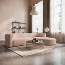Sofá Modular Sala de Estar Decoração Luxo 265cm Lado Esquerdo Suede Celinne Luxuoso Yescasa