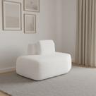 Sofá Módulo Chaise 165cm Orgânico Sala Berlim Bouclê Off White K01 - D Rossi Sofá Módulo Chaise 165cm Orgânico Sala Berlim Bouclê Off White K01 - D Rossi