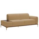 Sofá Molino 3 Lugares 180cm C/Mesa Auxiliar Direito Pés Ouro.F Bouclé Camel - Nexta Casa