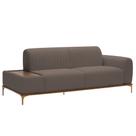 Sofá Molino 3 Lugares 180cm C/Mesa Auxiliar Direito Pés Ouro.F Bouclé Marrom - Nexta Casa