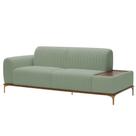 Sofá Molino 3 Lugares 210cm C/Mesa Auxiliar Esquerdo Pés Ouro.F Bouclé Verde Claro - Nexta Casa