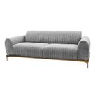 Sofá Molino 3 Lugares 210cm Pés Ouro Fosco Bouclé Cinza Claro - Nexta Casa