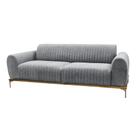 Sofá Molino 3 Lugares 210cm Pés Ouro Fosco Bouclé Cinza - Nexta Casa
