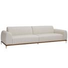 Sofá Molino 3 Lugares 210cm Pés Ouro Fosco Corano Off White - Nexta Casa