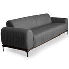 Sofá Molino 3 Lugares 230cm Pés Preto Fosco Linho Cinza - Nexta Casa