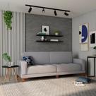 Sofá Moscou 4 Lugares Linho Cinza 280 cm