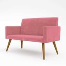 Sofá Namoradeira 2 Lugares - Balaqui Decor Rosa