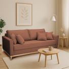 Sofá Namoradeira 2 Lugares Base de Madeira Linho Premium Moderno Minimalista Confortável Ulisses