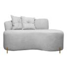 Sofá Namoradeira 2 Lugares Grécia Conceito Orgânico 200cm Bouclê Cinza SOFA STORE