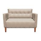 Sofá Namoradeira 2 Lugares Livia material sintético Bege Pés Chanfrado Sofá Namoradeira 2 Lugares Livia material sintético Bege Pés Chanfrado