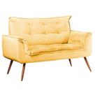 Sofá Namoradeira 2 Lugares Opala Veludo Amarelo - VS Decor