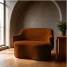 Sofá Namoradeira 2 lugares Orgânica Decorativa Moderna Elegante Estofada Design Redonda Minimalista Sala Estar Recepção
