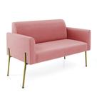 Sofá Namoradeira 2 Lugares Pé De Ferro Dourado Marisa Suede D03 Rose Sofá Namoradeira 2 Lugares Pé De Ferro Dourado Marisa Suede D03 Rose