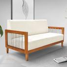 Sofá Namoradeira 2 Lugares Sala de Estar Pés Madeira Maciça Corda Náutica Preta 160cm Manila Linho Off White Rústico G63 - Gran Belo Sofá Namoradeira 2 Lugares Sala de Estar Pés Madeira Maciça Corda Náutica Preta 160cm Manila Linho Off White Rústico G63 - Gran Belo
