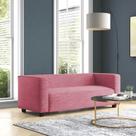 Sofá Namoradeira Amsterdam 1,40m Suede Pink - Inova Decorações Sofá Namoradeira Amsterdam 1,40m Suede Pink - Inova Decorações