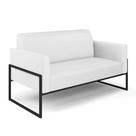 Sofá Namoradeira Base Industrial Alta Preto Marisa material sintético Branco