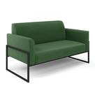 Sofá Namoradeira Base Industrial Alta Preto Marisa Suede Verde
