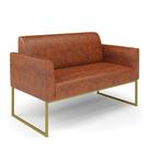 Sofá Namoradeira Base Industrial Dourado Marisa Corano D03 - D'rossi Cor Nozes