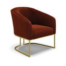 Sofá Namoradeira E 2 Poltronas Base Industrial Dourado Stella Bouclê D03 - D'rossi Cor Terra