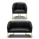 Sofá Namoradeira E Poltrona Base Industrial Dourado Stella Corano Preto D03 - D'rossi Sofá Namoradeira E Poltrona Base Industrial Dourado Stella Corano Preto D03 - D'rossi