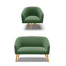 Sofá Namoradeira e Poltrona Giratória MA30 Stella Suede Verde D03 - D'Rossi Sofá Namoradeira e Poltrona Giratória MA30 Stella Suede Verde D03 - D'Rossi