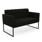 Sofá Namoradeira Elisa Suede Base Metálica Industrial Preto - D'rossi Cor Preto