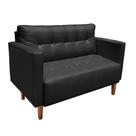 Sofá Namoradeira Livia material sintético Pés Chanfrado Castanho D'rossi Cor Preto Sofá Namoradeira Livia material sintético Pés Chanfrado Castanho D'rossi Cor Preto