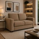 Sofá Namoradeira Moderno 3 Lugares Sala Estar Recepção Confortável Suede Cor:Suede Marrom