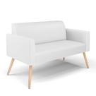 Sofá Namoradeira Pés Palito Natural Marisa material sintético Branco