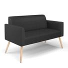 Sofá Namoradeira Pés Palito Natural Marisa material sintético D03 - D'rossi Cor Preto