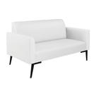 Sofá Namoradeira Pés Villach Marisa material sintético Branco