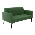 Sofá Namoradeira Pés Villach Marisa Suede Verde