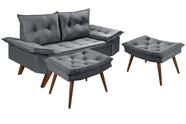 Sofa Namoradera Bariloche 2 Lugares em Suede + Duas Banqueta Sofa Namoradera Bariloche 2 Lugares em Suede + Duas Banqueta