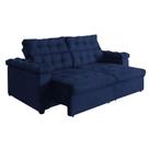 Sofá New Austrália 2 metros Retratil e Reclinavel Suede Azul Sofá na Web