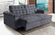 Sofá New Austrália 210cm Retratil Reclinavel Suede Cinza Sofá na Web