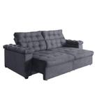 Sofá New Austrália 250 cm Retratil e Reclinavel Suede Cinza Sofá na Web