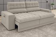 Sofá Omega 2,00m Assento Retrátil e Reclinável Velosuede Areia - NETSOFAS