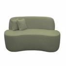 Sofá Ondulado Orgânico Pequeno 2 Lugares Sala Bouclé Bouclé Verde